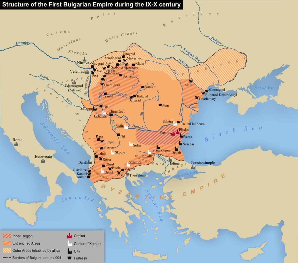 Bulgar İmparatorluğu haritası