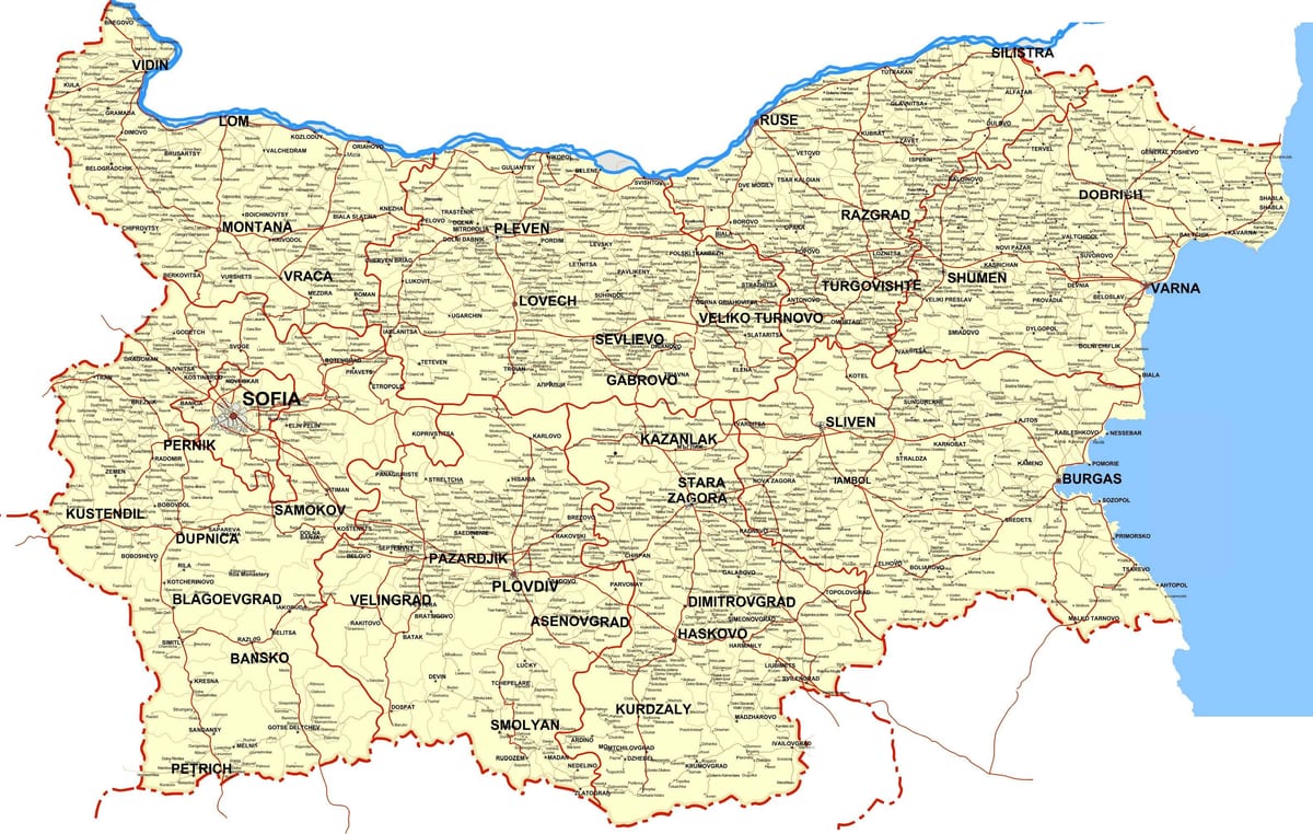 Bulgaristan ülke haritası