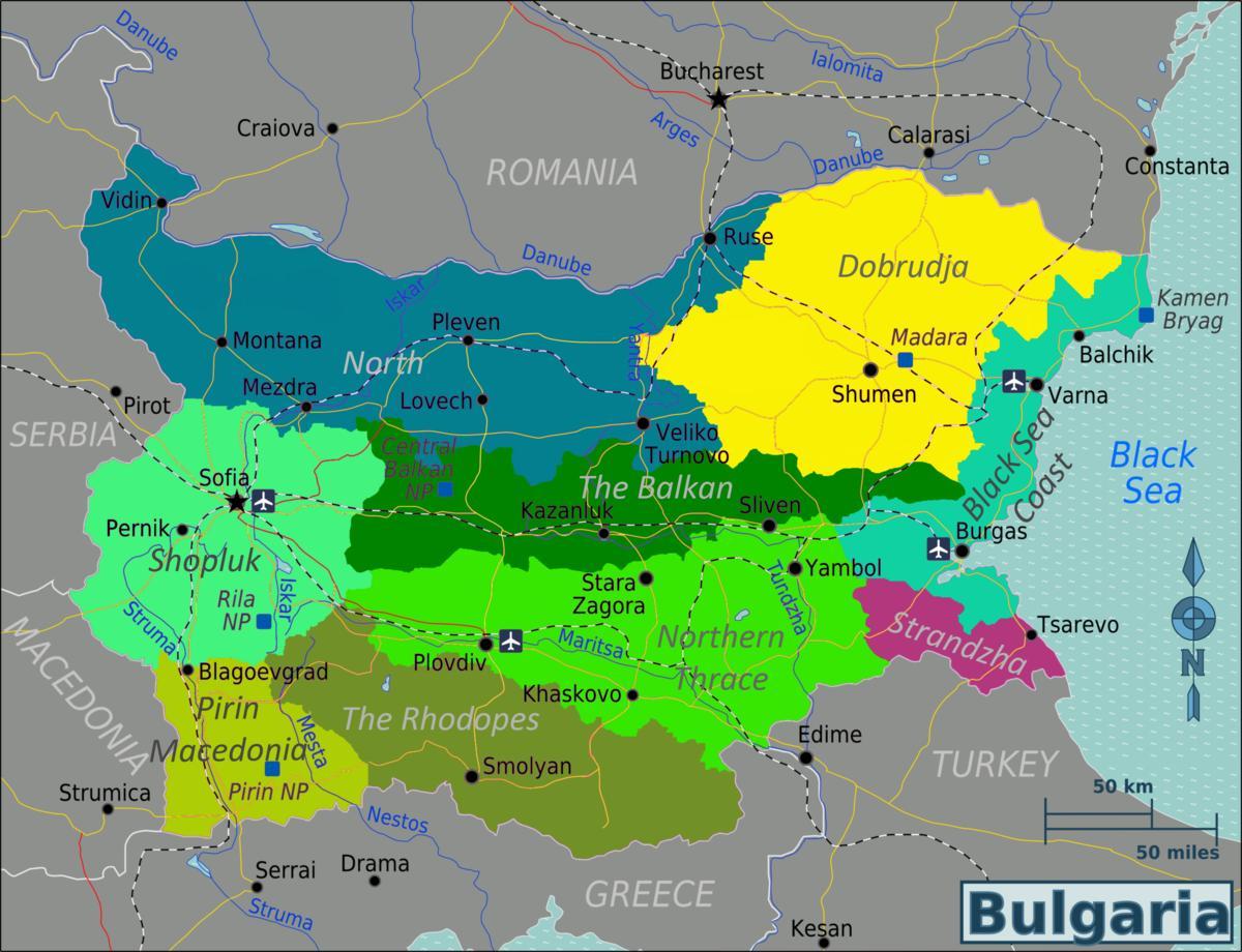 Bulgaristan haritası havaalanları