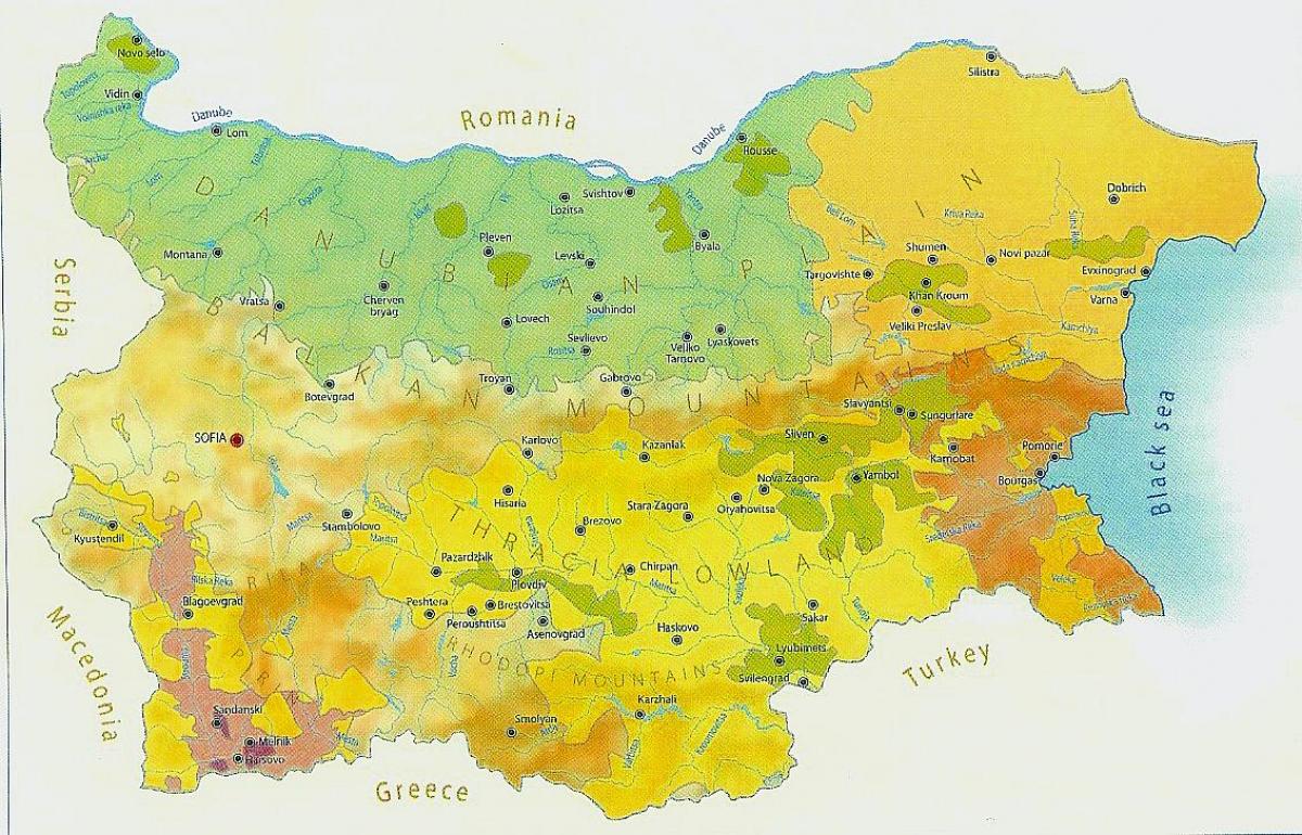 Bulgaristan haritası iklim