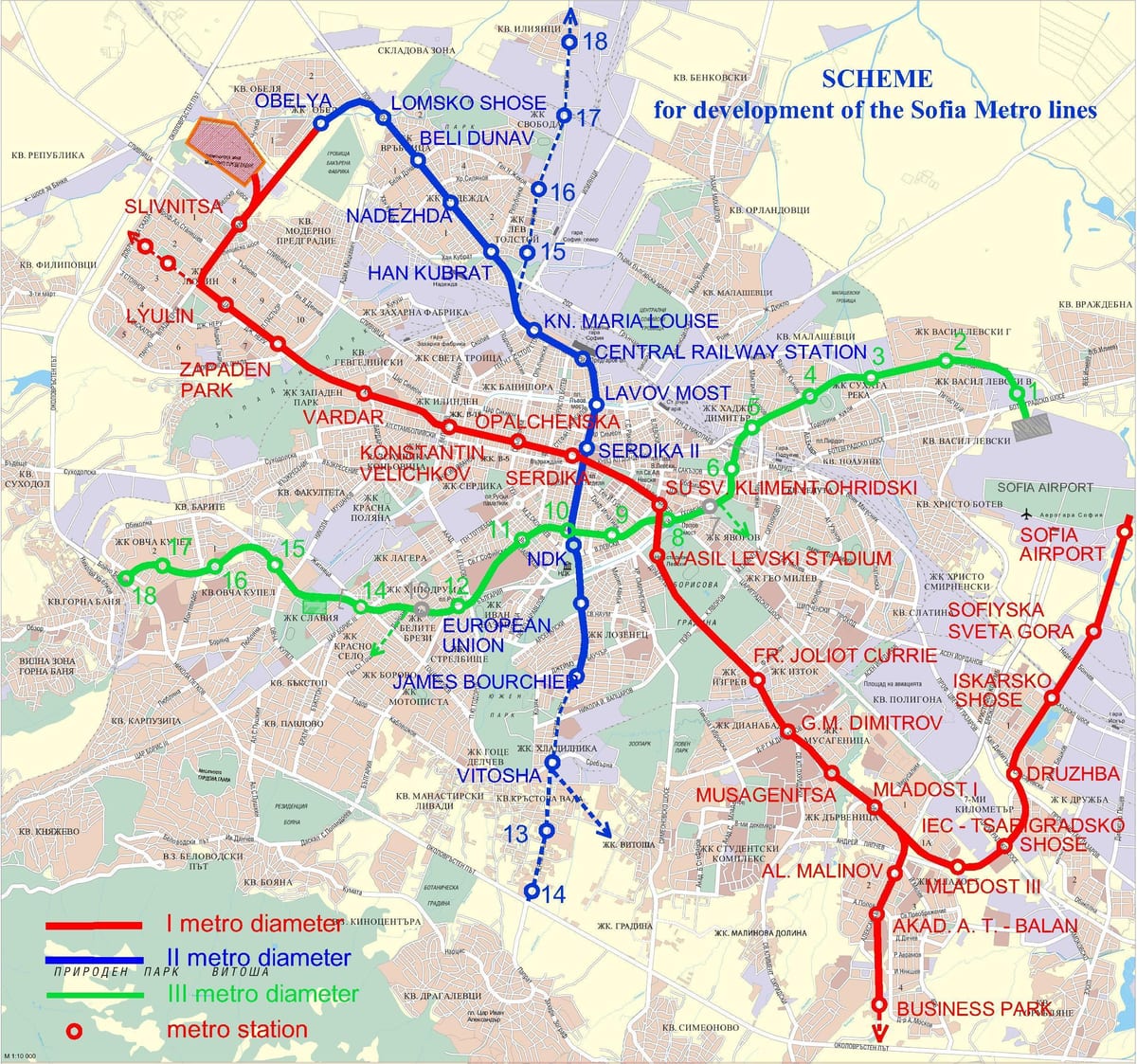 Bulgaristan metro haritası