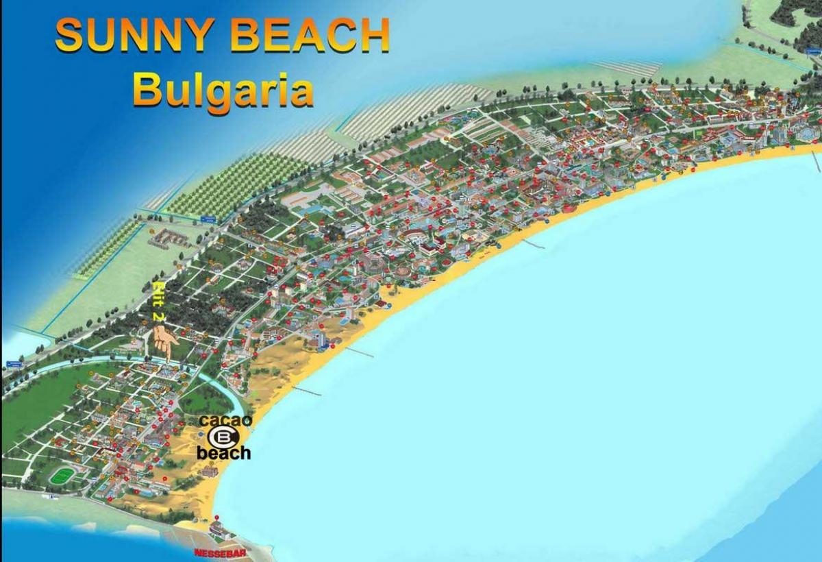 kakao Plajı Bulgaristan harita 