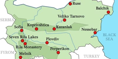 Bulgaristan haritası manastırlar