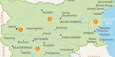 Bulgaristan bölgeler haritası