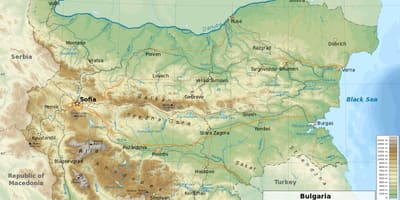 Bulgaristan coğrafya haritası 