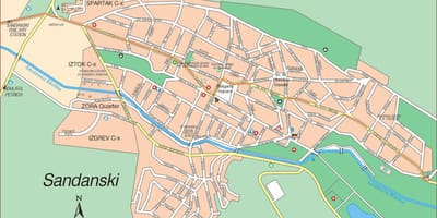 Sandanski, Bulgaristan harita 
